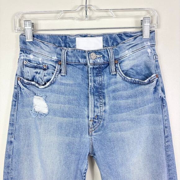 Mother Superior Distressed High Waisted High Rise Tomcat Jeans in The Confession - Picture 2 of 12